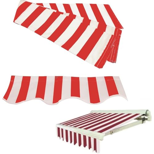 ZYXQQJ Markisenbespannung Markisenstoff Ersatz Für Terrassen Klemmmarkise 2×1.5m 3×2.5m 3.5×3m 4×3m 5×4m 6×2m UV Schutz Polyester Überdachung(Red,23x6.5ft/700x200cm) von ZYXQQJ