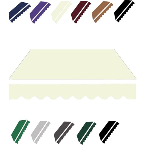 ZYXQQJ Markisenbespannung Markisestoff 350x300cm 250x200cm 300x200cm 400x250cm Klemmmarkise Ersatz Markisentuch Polyester Canvas(Beige,8x7ft/245x210cm) von ZYXQQJ