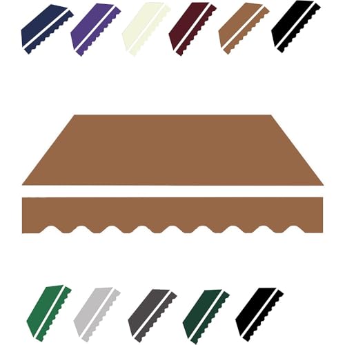 ZYXQQJ Markisenbespannung Markisestoff 350x300cm 250x200cm 300x200cm 400x250cm Klemmmarkise Ersatz Markisentuch Polyester Canvas(Coffee,8x7ft/245x210cm) von ZYXQQJ