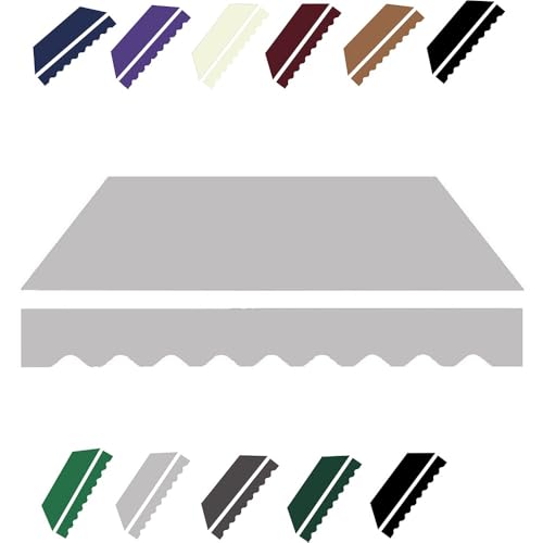 ZYXQQJ Markisenbespannung Markisestoff 350x300cm 250x200cm 300x200cm 400x250cm Klemmmarkise Ersatz Markisentuch Polyester Canvas(Light Grey,6.5x5ft/200x150cm) von ZYXQQJ