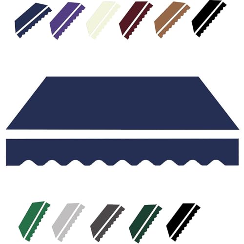 ZYXQQJ Markisenbespannung Markisestoff 350x300cm 250x200cm 300x200cm 400x250cm Klemmmarkise Ersatz Markisentuch Polyester Canvas(Navy Blue,8x7ft/245x210cm) von ZYXQQJ