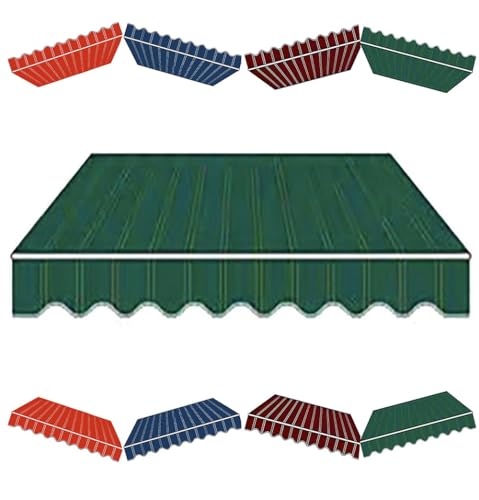 ZYXQQJ Retractable Patio Awning Shade Fabric Replacement 12x10/8x7/11.5x10/13x8/16x10ft Exterior Sunshade Canopy Cloth Window Door Sunshade Shelter Canvas(Green,12x10ft/360x300cm) von ZYXQQJ
