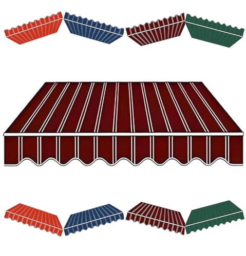ZYXQQJ Retractable Patio Awning Shade Fabric Replacement 12x10/8x7/11.5x10/13x8/16x10ft Exterior Sunshade Canopy Cloth Window Door Sunshade Shelter Canvas(Wine red,18x10ft/550x300cm) von ZYXQQJ