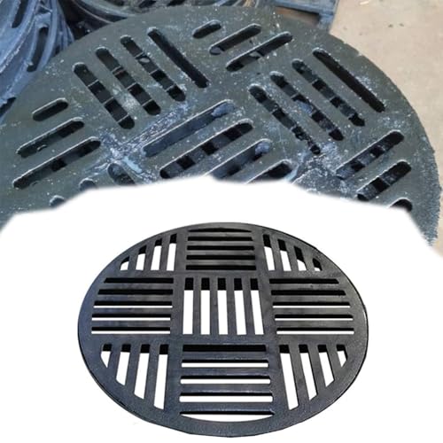 ZYXQQJ ﻿Runde Abflussabdeckung Graben Abflussrost Aus Gusseisen Kanalgitter, Steckbare Bodenablaufabdeckung Für Außenbereich(35x3cm-13.7x1.2in) von ZYXQQJ
