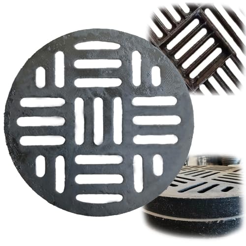 ZYXQQJ Runde Bodenablauf Abflussrost Gusseisen Abflussabdeckung Für Den Außenbereich Entwässerungssystem Für Garten Rasen Terrasse Hof Auffahrt(60x3cm-23.6x1.2in) von ZYXQQJ