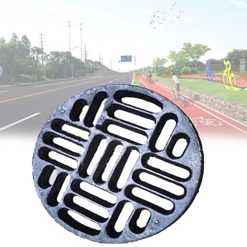 ZYXQQJ Rundes Abflussrost Aus Gusseisen Garten-Abflussabdeckung Bodenablauf Abflussgitter Für Den Außenbereich Kanalisationsrost(66x3cm-26x1.2in) von ZYXQQJ