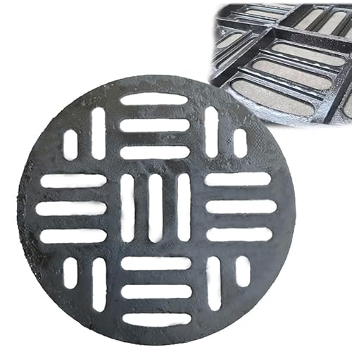 ZYXQQJ Rundes Gusseisen-Ablaufgitter Garten-Abflussabdeckung Grabenabdeckung Kleines Abdeckrost Drainageabdeckung Für Einfahrt Und Garage(66x3cm-26x1.2in) von ZYXQQJ