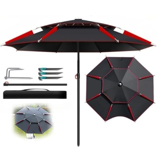 ZYXQQJ Sonnenschirm Strand Sonnenschutz 240cm 220cm Angelschirm Strandschirm Windfest Knickbar Sturmschirm Doppler Regenschirm(2.4m/7.8ft) von ZYXQQJ