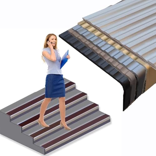 ZYXQQJ Treppenkantenprofil 40/50/60/70mm Treppenkantenschutz Treppenkante rutschfeste Treppenwinkel Stufen Kantenprofil In L-Form ﻿(Gray,W70mm) von ZYXQQJ