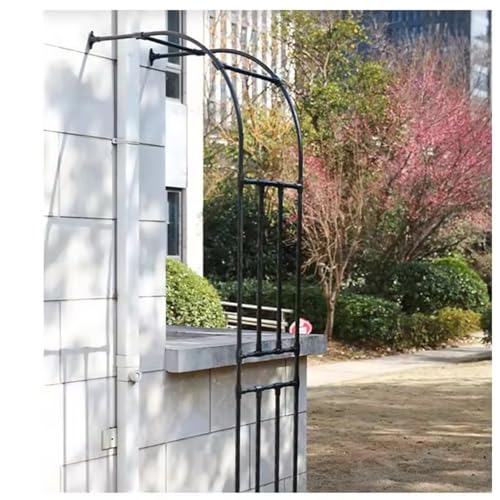 ZYXWLC Gartenbogen - Rosenbogen Halbbogen Torbogen Metall wetterfest Gartenbogen Rankhilfe mit Verzierung 150cm 180cm 220cm 240cm W (Farbe : Schwarz, Größe : W150xH240x40cm) von ZYXWLC