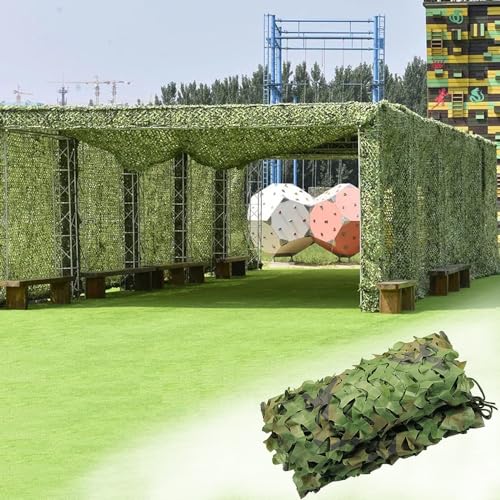ZYXWLC Tarnnetz Camouflage Netz Woodland 1.5x5M 2x6M 3x4M 6x8M 8x8M Bundeswehr Tarnung Net, für Jagd Outdoor Garten Party Dekorationen(Größe:2x8m) von ZYXWLC