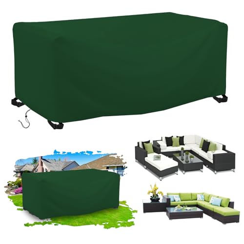 Abdeckung für Gartenmöbel,Grün 420D Oxford Gewebe Abdeckhaube Gartentisch Rechteckig, Wasserdicht Abdeckplane Gartenmöbel, Schneeschutz Staubdicht Anti-UV, für Gartentische,Stühle, 80x80x70cm von ZYXYMY