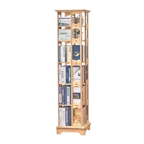 Drehbares Bücherregal Drehbares Bücherregal aus massivem Holz, 360-Grad-Bücherregal, Bodenregal, mehrschichtiges Bücherregal im Wohnzimmer des Haushalts Bücherregal ( Color : B , Size : 4 Floos ) von ZYYANSHOP