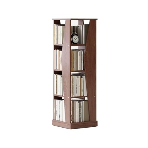 ZYYANSHOP Drehbares Bücherregal Drehbares Bücherregal, um 360 Grad bewegliches Bücherregal aus Massivholz, Haushaltsregal, einfaches Bücherregal auf dem Boden Bücherregal (Color : A) von ZYYANSHOP
