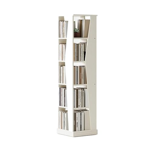 ZYYANSHOP Drehbares Bücherregal Drehbares Bücherregal, um 360 Grad bewegliches Bücherregal aus Massivholz, Haushaltsregal, einfaches Bücherregal auf dem Boden Bücherregal (Color : F) von ZYYANSHOP