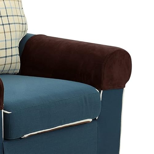 ZYYH 2PCS Sofa-Armlehnenbezüge Stretch Samt Armlehnenbezüge, Armkappen, für Sessel, Sofa, Sessel, Couch Stretchy Armlehnenbezug,mit Klett (Color : I) von ZYYH