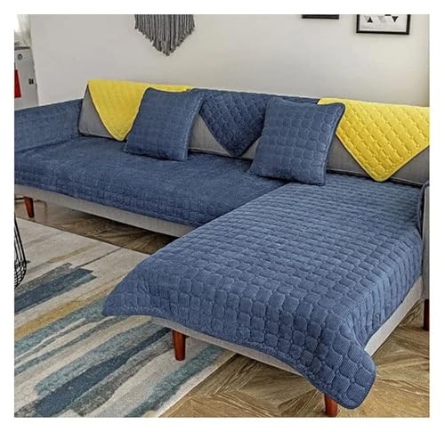 ZYYH Sofabezug Ecksofa Couchbezug Sofaiberwurf l Form Eckcouch 3/2 Sitzer Sofaschutz Schonbezug Sofaschoner rutschfest Hund Katze Sofabezügen- Blau (Color : A, Size : 90x160cm1pc) von ZYYH