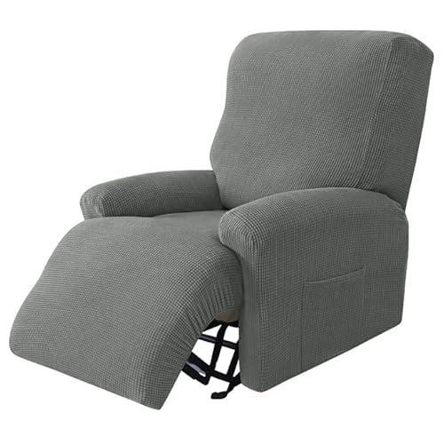 ZYYH Stretchhusse fuir Relaxsessel Komplett Braun 4 Stück,Stretch Sesselschoner für Fernsehsessel Relaxsessel Bezug Jacquard Sesselbezug,Split Schutzhülle (Color : C) von ZYYH