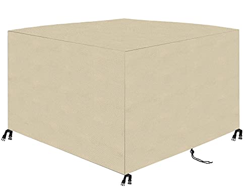 Abdeckung für Gartenm , Rechteckige Gartentisch Schutzhülle ,Wasserdicht,Winddicht,UV-Best ndig 420D Oxford,für Gartenm Bel Sitzgarnituren Terrassenschutz Abdeckplane -Beige_260x180x90cm von ZYYQ