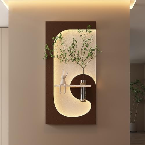 3D-Wandskulpturen als Kunstdekor, Moderne LED-beleuchtete Wandkunst, Modern Arts Geschenk, for Zuhause, Wohnzimmer, Arbeitszimmer, Schlafzimmer-Dekor(Brown,40 * 80cm/15.7 * 31.5in) von ZYZSY