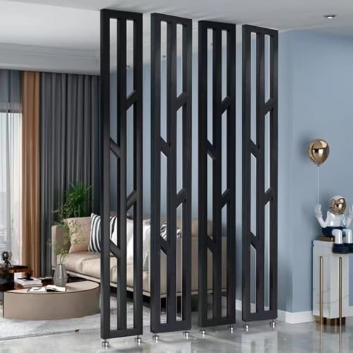DIY Raumteiler Bildschirm, Freistehende Lamellenwand, Metall-Trennwand Mit Verstellbarem Fuß, für Home Office Hintergrund Bekleidungsgeschäfte Live-Streaming(Black,125cm/49in/4.1ft) von ZYZSY