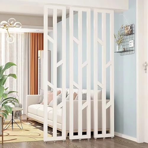 DIY Raumteiler Bildschirm, Freistehende Lamellenwand, Metall-Trennwand Mit Verstellbarem Fuß, für Home Office Hintergrund Bekleidungsgeschäfte Live-Streaming(White,125cm/49in/4.1ft) von ZYZSY