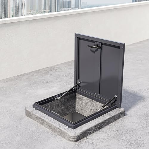 Dachluken, Dachfenster, Regensichere Dachausstiegsluke mit Riegelschloss, Ausstiegsfenster Schachtabdeckung, vielseitiger Wartungsausgangsdeckel für Dächer und Keller(80 * 80cm/31.5 * 31.5in) von ZYZSY