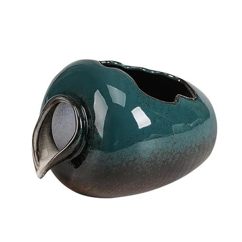 Gartenbrunnen Im Freien Wasserspeier Für Teich Wasserspiel, DIY Keramiktopf Dekoration, Handbemalte Teichdeko, Springbrunnen Wasserspiel für den Gartenteich(Green,11*8.5*8cm/4.3*3.3*3.1in) von ZYZSY