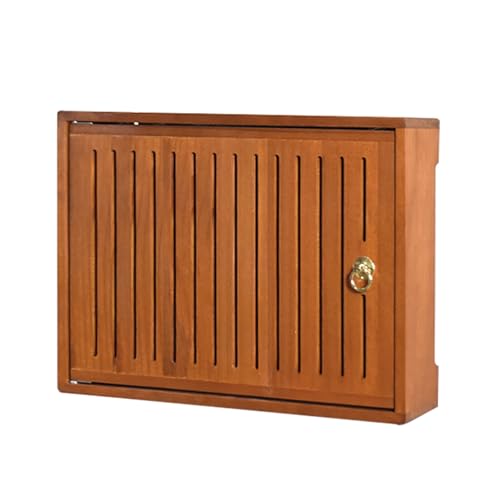 Holz-Oberfräsen-Regal, Wandhalterung, WLAN-Router Aufbewahrungsbox, Cable Management, Schwebendes Regal, Schrank-Organizer für Zuhause und Büro(Brown,19.5 * 3.5 * 16.8in) von ZYZSY