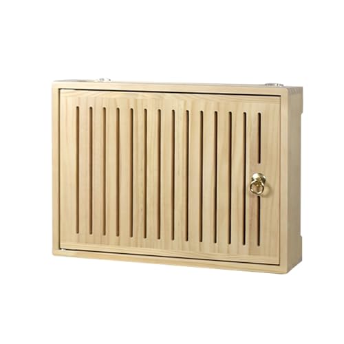 Holz-Oberfräsen-Regal, Wandhalterung, WLAN-Router Aufbewahrungsbox, Cable Management, Schwebendes Regal, Schrank-Organizer für Zuhause und Büro(Yellow,19.5 * 3.5 * 12.6in) von ZYZSY