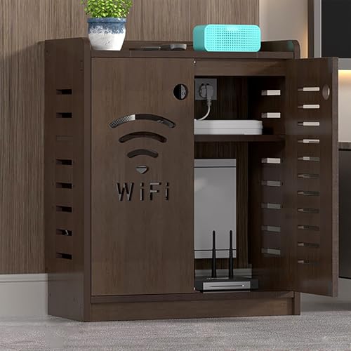 Home Router Aufbewahrungsbox, Steckdosenleiste Schutz Hider Router Rack, Heizkörper Abdeckung WiFi Box für Dekorative, Ideal für Zuhause oder Büro(Brown,50 * 25 * 60cm/20 * 10 * 24in) von ZYZSY