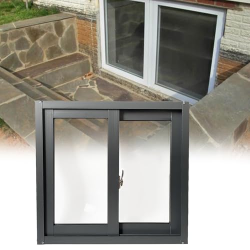 Schuppenfenster, Hühnerstallfenster, mit gehärtetem Glas und Fiberglas-Bildschirm, Ersatz Anhängerfenster, for Badezimmer, Garagen und Dachboden(33x20in/84x51cm (WxH)) von ZYZSY