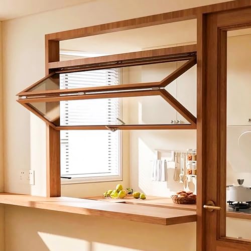 Schuppenfenster, bündig montiert, kleine Schiebefenster für den Haushalt, Mit Gehärtetem Glas, Küchen-Dekofenster, Für Wohnzimmer, Küche, Gartenhaus(23.6x35.4 in/60x90cm) von ZYZSY