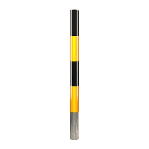 Sicherheitspoller Pollerpfosten, Stahl Parkplatzsperre Parkplatzsperren mit Reflexstreifen, Geeignet Für Verkehrskontrolle Und Menschenmengenmanagement(Yellow-1pcs,7.6 * 120cm/3 * 47in) von ZYZSY