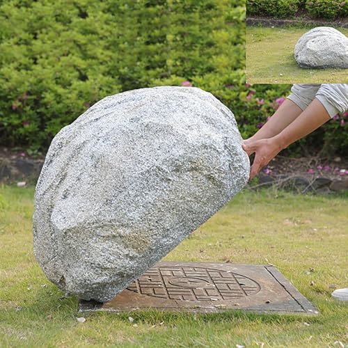 Trafohaus | Dekostein Abdeckfelsen, Deko Kunst Gartenfelsen - innen hohl, Findlinge Groß Stein Attrappe für Garten, für Klärgruben- und Verkabelungsabdeckungen(86 * 53 * 58cm/33.8 * 20.8 * 22.8in) von ZYZSY