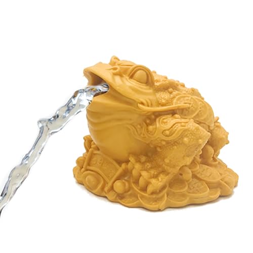 Wasserspeier-Figur sitzender Frosch, Dekorative Wasserfeatures mit Pumpen simuliertes, Brunnenfigur für Garten-Teich Mini-Teich, für Verschiedene Außenbereiche(8.2*7.2*6.8cm/3.2*2.8*2.7in) von ZYZSY