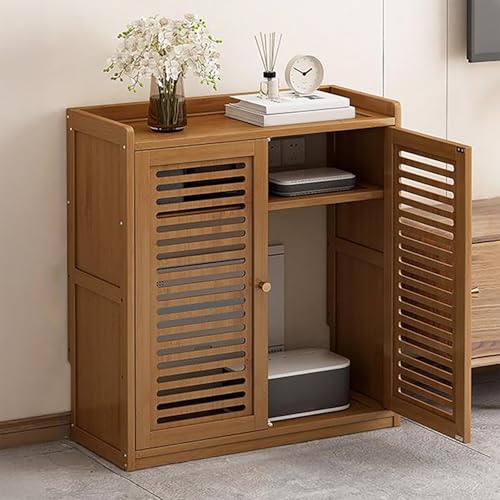 WiFi Router Aufbewahrungsbox, Jalousien Dekoration, Steckdosenleiste und Kabelmanagement-Organizer, Freistehender Schrank-Organizer für Zuhause und Büro(Brown,59x25x67cm/23x10x26.4in) von ZYZSY
