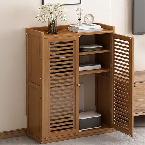 WiFi Router Aufbewahrungsbox, Jalousien Dekoration, Steckdosenleiste und Kabelmanagement-Organizer, Freistehender Schrank-Organizer für Zuhause und Büro(Brown,59x25x82cm/23x10x32.2in) von ZYZSY
