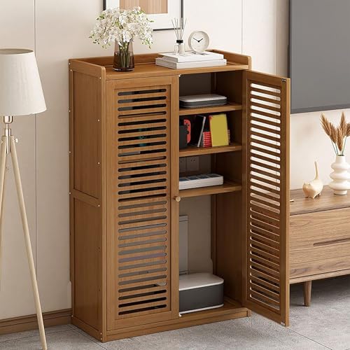 WiFi Router Aufbewahrungsbox, Jalousien Dekoration, Steckdosenleiste und Kabelmanagement-Organizer, Freistehender Schrank-Organizer für Zuhause und Büro(Brown,59x25x97cm/23x10x38 in) von ZYZSY