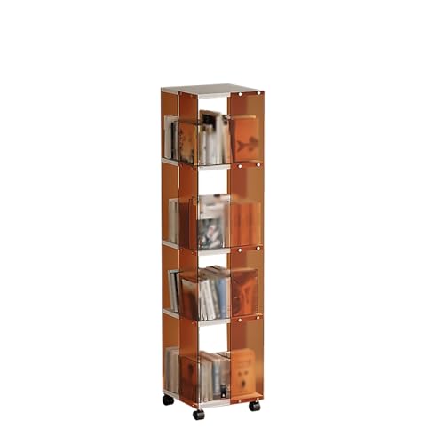 ZYZSY 360° drehbares Bücherregal, offenes Regal, kleines Eckbuchregal für Enge Räume, Display Rack Bodenstehendes Bücherregal, Für Wohnzimmer, Und Büro(Color:White) von ZYZSY