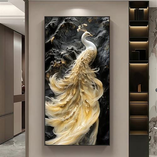 ZYZSY 3D Wandmalerei Wand hängende Skulptur, 3D-Wandgemälde mit Licht, verschönert die Heimdekoration mit einzigartigen Innenakzenten für einladende Räume(Gold-1,60 * 120cm/23.6 * 47.2in) von ZYZSY