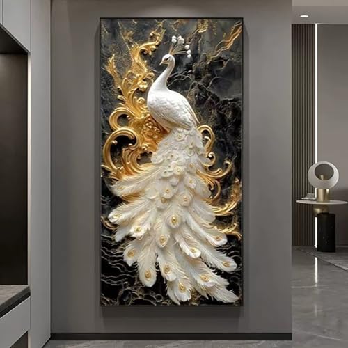 ZYZSY 3D Wandmalerei Wand hängende Skulptur, 3D-Wandgemälde mit Licht, verschönert die Heimdekoration mit einzigartigen Innenakzenten für einladende Räume(White-2,70 * 140cm/27.5 * 55in) von ZYZSY