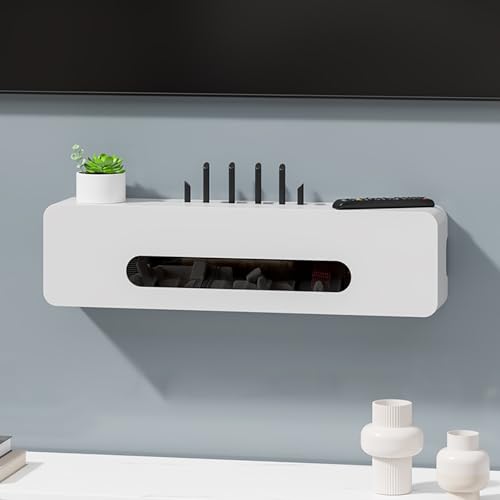 ZYZSY WLAN-Router-Aufbewahrungsschrank, Kabel Verstecken Wand Router Regal um samt Kabelsalat in Stilvolleren Art und Weise zu Verstecke(White,70 * 13 * 20cm/28 * 5 * 8in) von ZYZSY