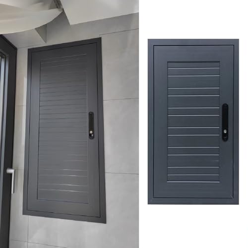 Zugangstür mit Aluminiumrahmen und Gipsplatte für drinnen im modernen rechteckigen Design, Trockenbau Revisionstür mit Schlüsselschloss, für Elektrik, Leitungen(Gray,60x150cm(24x60in)) von ZYZSY