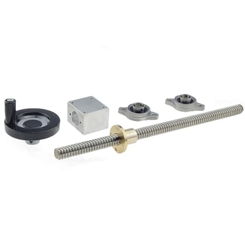 1 Stück T16-Leitspindelsatz mit Handrad – 16 mm Durchmesser, vertikale/horizontale Trapezspindel vom Typ 304ss for 3D-Drucker(Vertical type,150mm) von ZYinGgY