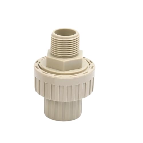 1 Stück beigefarbener PPH-Verbindungsstecker – PVC-Verbindungsadapter mit Außengewinde for Wasserleitungen (20 mm, 40 mm, 63 mm)(63mm) von ZYinGgY