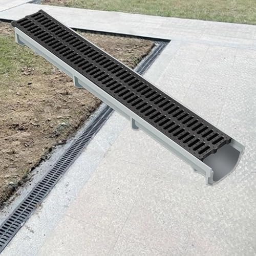 1-teiliges Grabenentwässerungsset for Rasen, Einfahrt, Garten – einfache Installation und anpassbare Entwässerungslösung(LxWxH 100x15x15cm) von ZYinGgY
