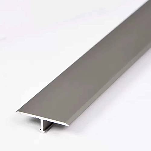 1 x Aluminium-Bodenübergangsleiste – T-Formschwelle for Glatte Bodennahtabdeckung – for Vinyl-, Laminat- und Fliesenböden(Dark Gray) von ZYinGgY