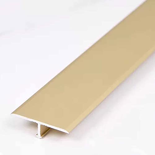 1 x Aluminium-Bodenübergangsleiste – T-Formschwelle for Glatte Bodennahtabdeckung – for Vinyl-, Laminat- und Fliesenböden(Gold) von ZYinGgY