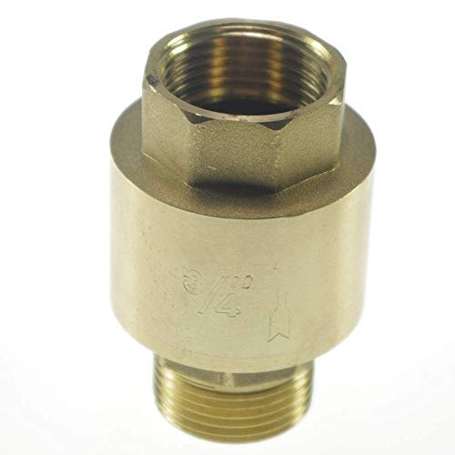 1 x Messing-Inline-Rückschlagventil, 3/4 Zoll BSPP – langlebiges, federbelastetes Gerät zur Wasserdurchflusskontrolle 1 x Messing-Inline-Rückschlagventil, 3/4 Zoll BSPP – langlebiges, federbelastetes Gerät zur Wasserdurchflusskontrolle von ZYinGgY